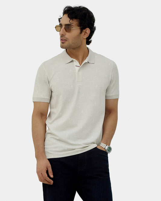 Off White Printed Polo - Mac
