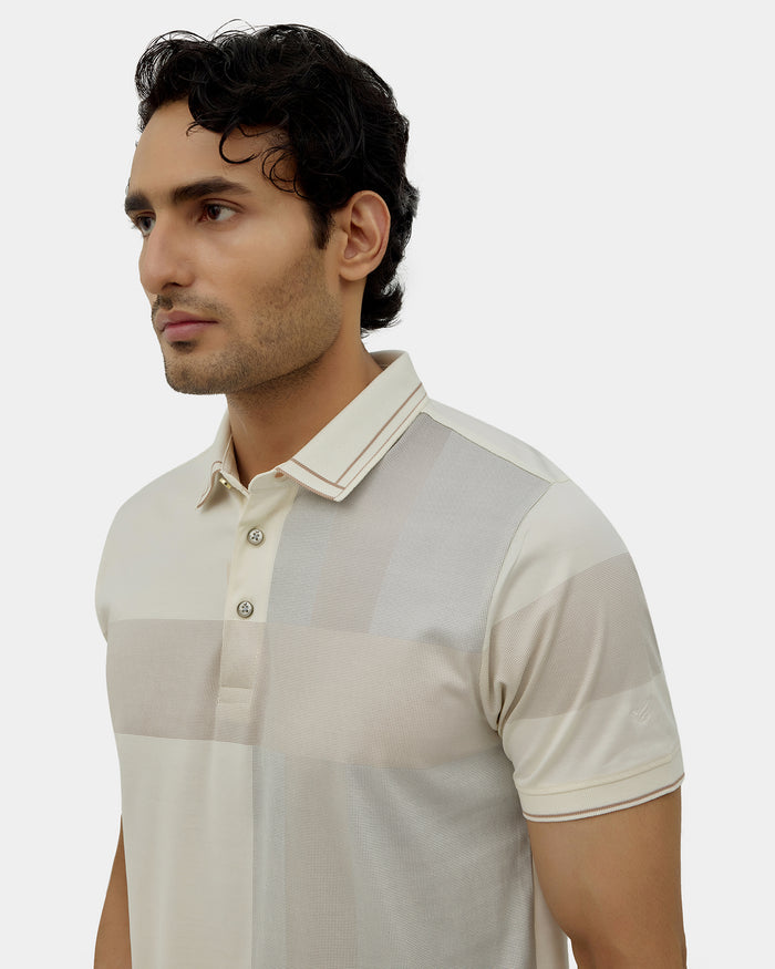 Off White Printed Polo - Muki