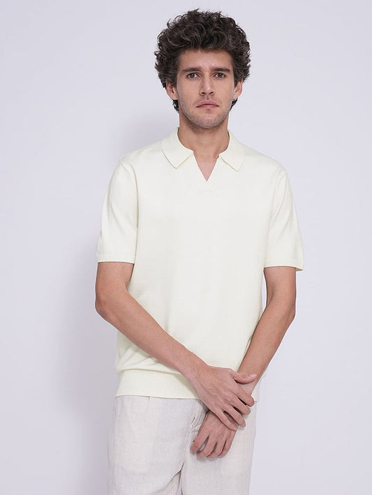 Off-White Split Neck Polo
