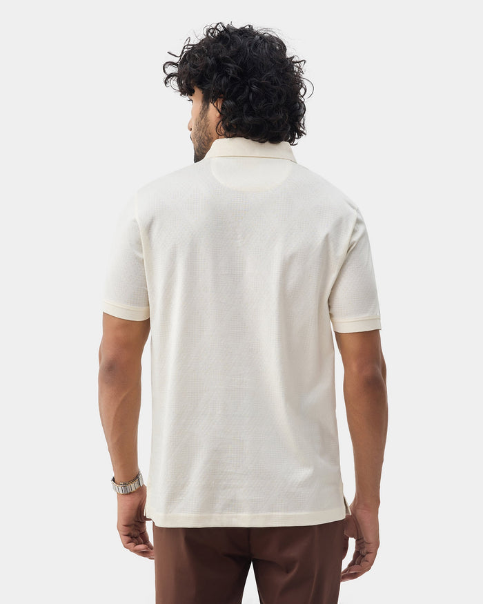 Off White Textured Polo - Min Jun