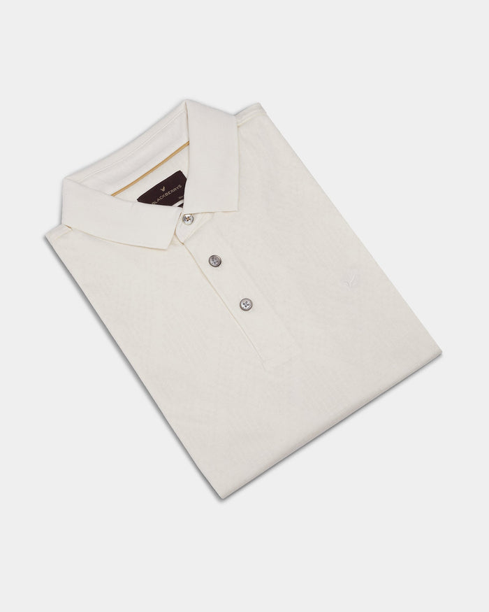 Off White Textured Polo - Min Jun