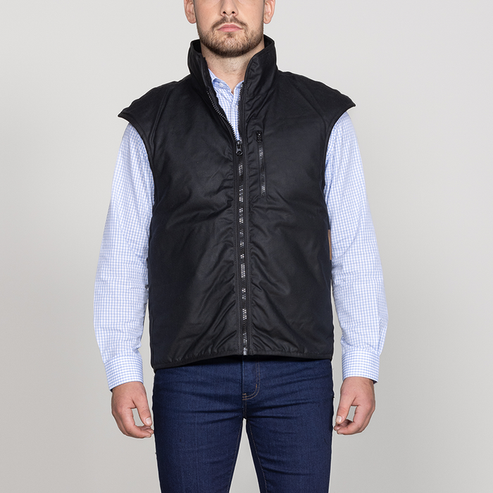 Oilskin Black Fur Lined Replica Vest (no tail)