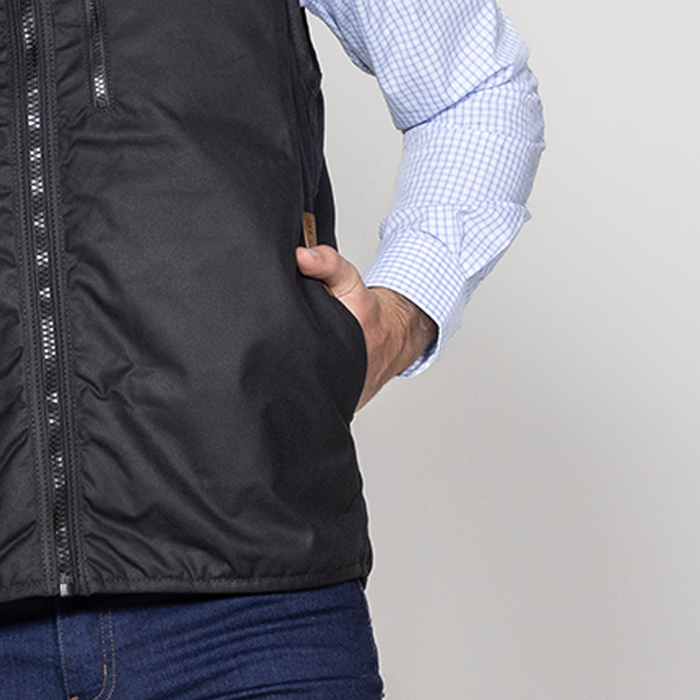 Oilskin Black Fur Lined Replica Vest (no tail)