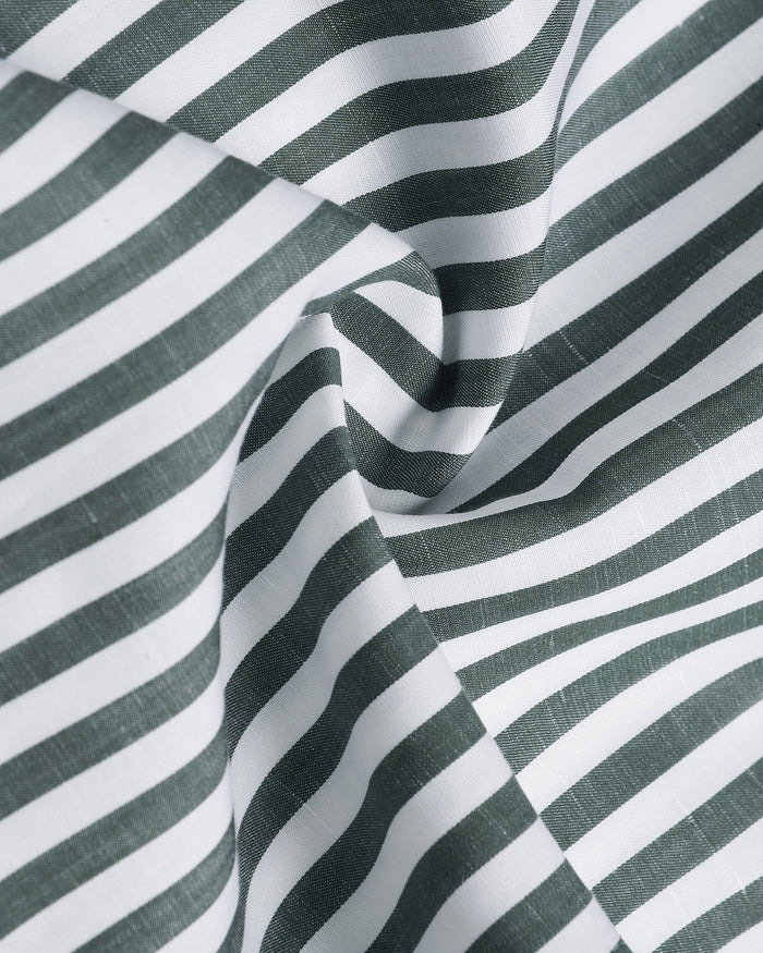 Olive Linen Stripe Shirt - Kylen