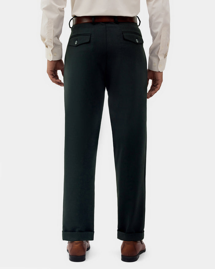 Olive Solid Trouser - Christopher