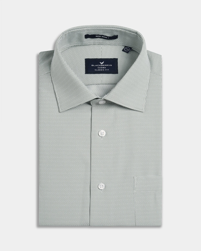 Olive Unwrinkle Textured Shirt - Russel E