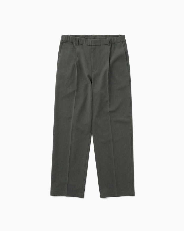 One Tuck Straight Pants Mix Gray