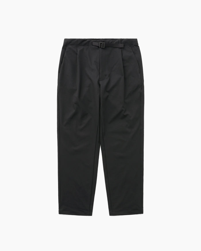 One Tuck Tapered Stretch Pants Black