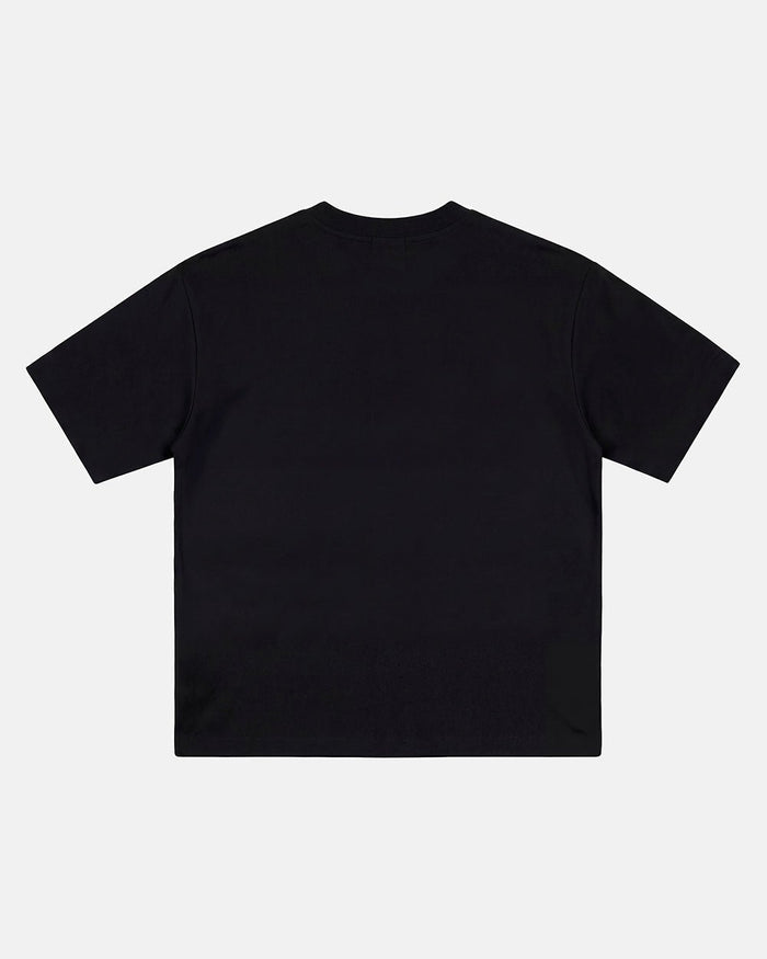 OPERA TEE BLACK - black horse print tee, back view - Cold Culture