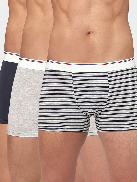 Pack of 3 Trunks - Blue, Grey, Striped