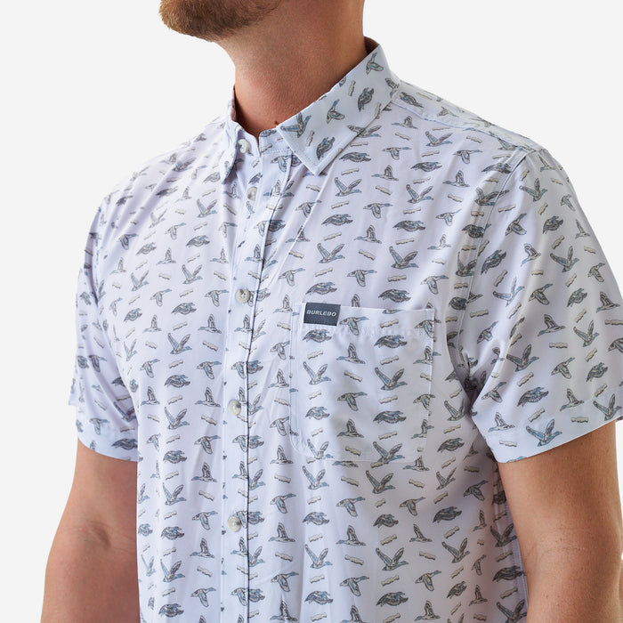 Performance Button Up - Ducks and Calls - White