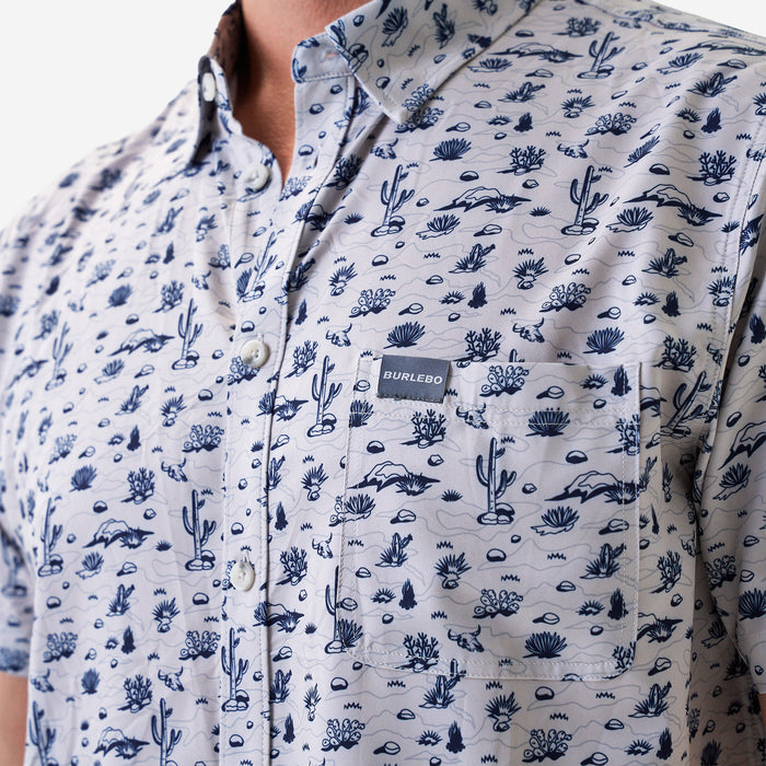 Performance Button Up - Out West - Cream