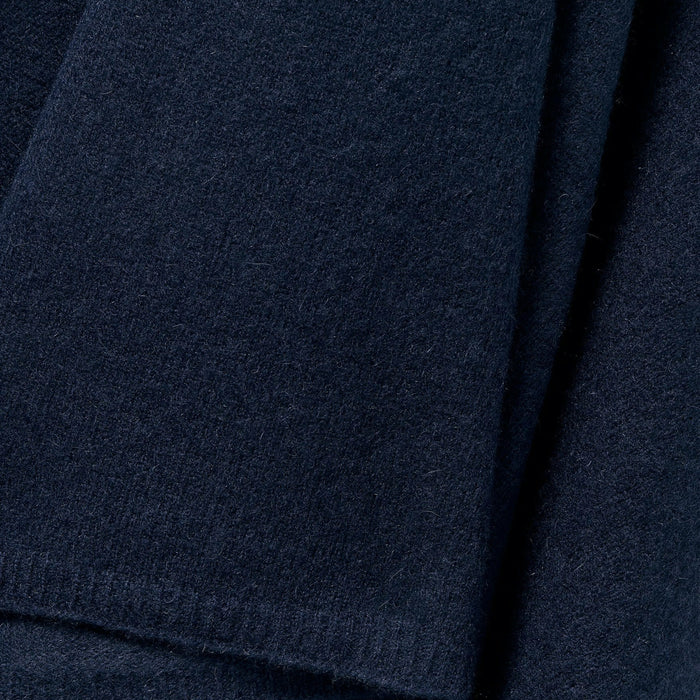 Close-up of dark blue fabric texture