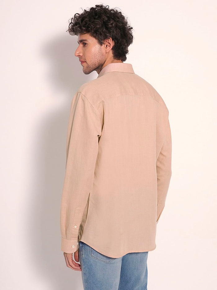 Pink Linen Full Sleeves Shirt