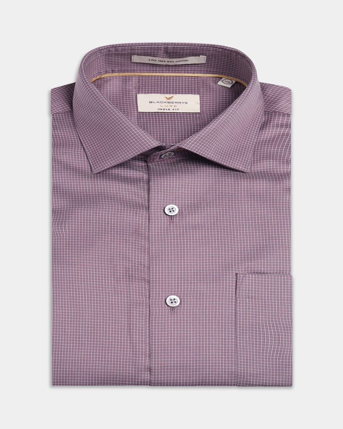 Plum Check Shirt - Herren