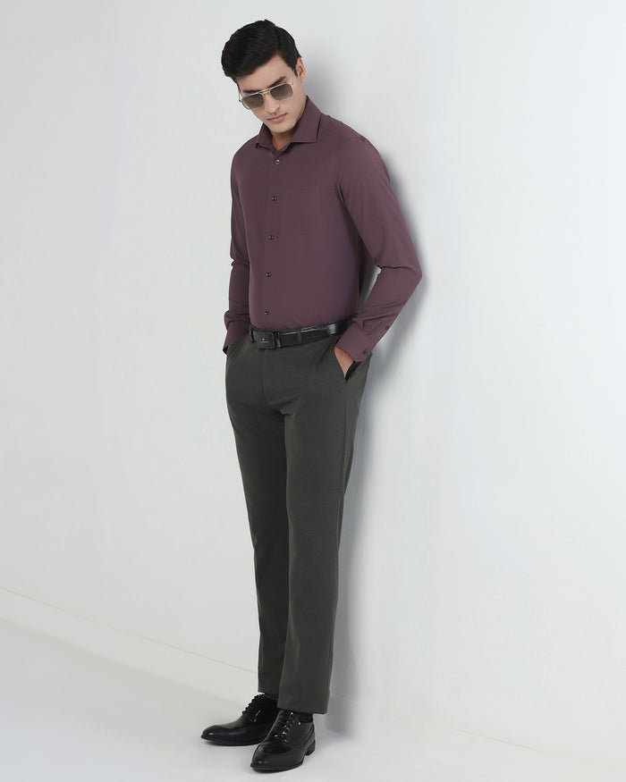Plum Non Iron Textured Shirt - Relay E