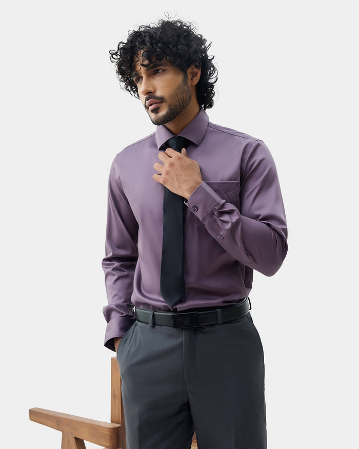 Plum Solid Shirt - Sylvia