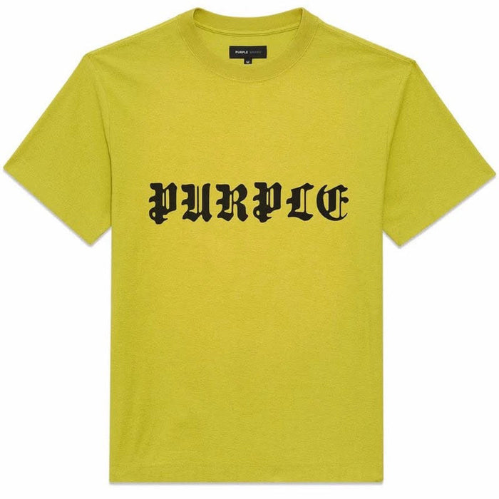 PURPLE BRAND GOTHIC WORDMARK TEE (SPLIT PEA GREEN) P104-JGSP324