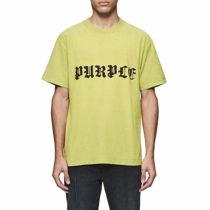 PURPLE BRAND GOTHIC WORDMARK TEE (SPLIT PEA GREEN) P104-JGSP324