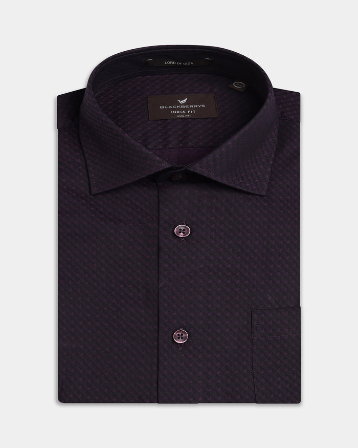 Purple Jacquard Shirt - Purist