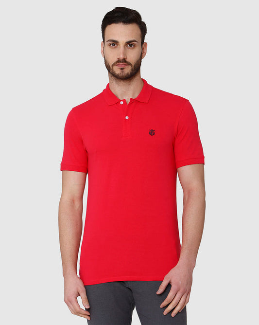 Red Polo Neck T-Shirt