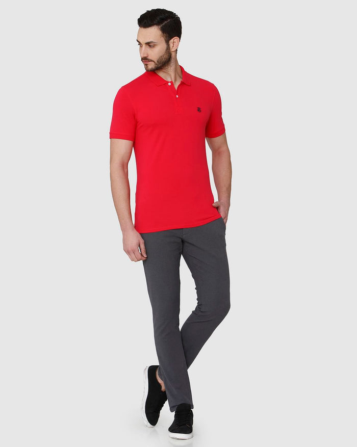 Red Polo Neck T-Shirt