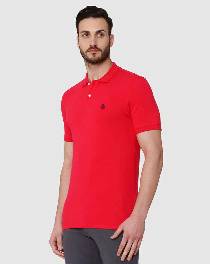 Red Polo Neck T-Shirt