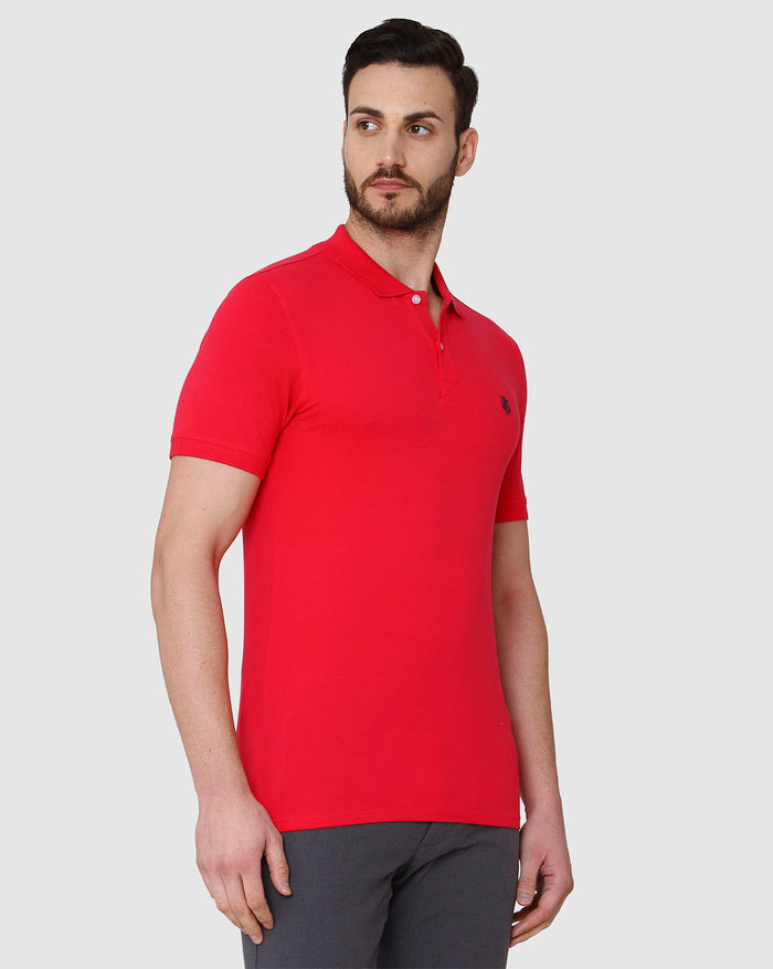 Red Polo Neck T-Shirt