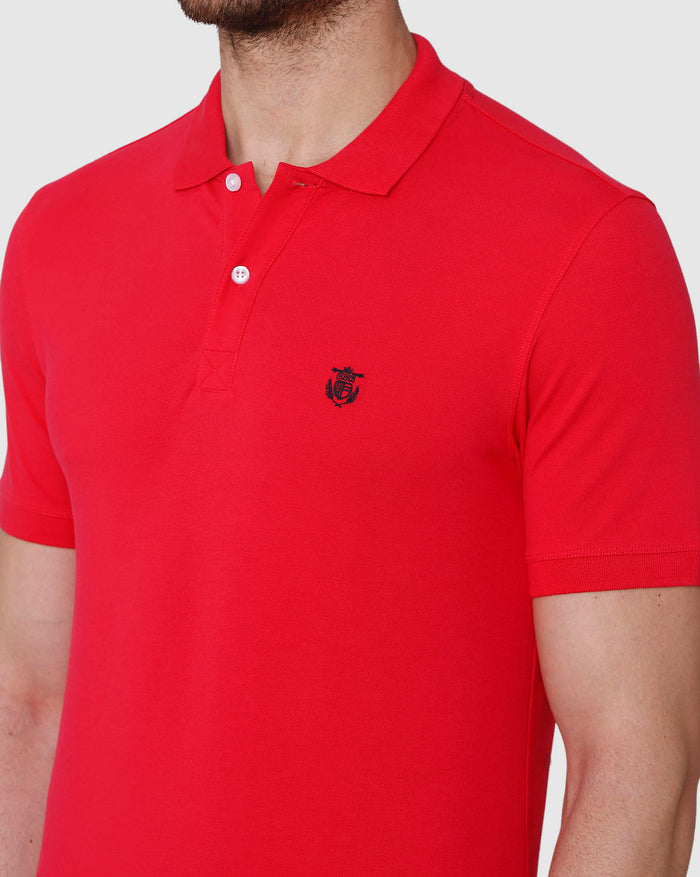 Red Polo Neck T-Shirt