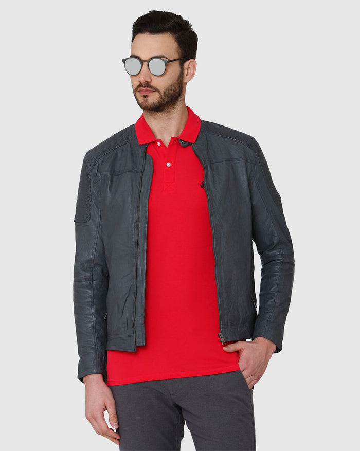 Red Polo Neck T-Shirt