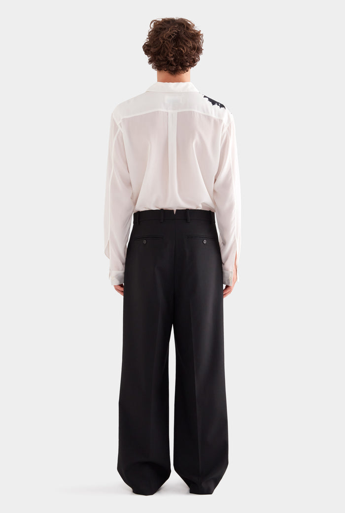 Relaxed Wool Suit Pant - Black