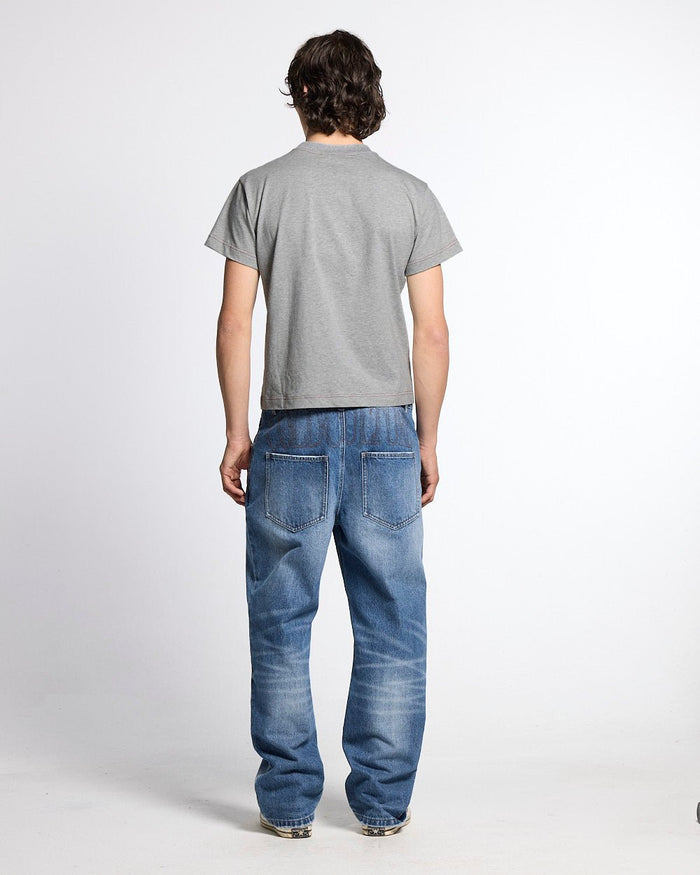 REVERSED V1 REGULAR PANTS MEDIUM DENIM - medium blue denim pants, back view on male model - Cold Culture