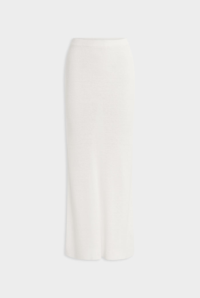 Rib Knitted Skirt - Off White Classic
