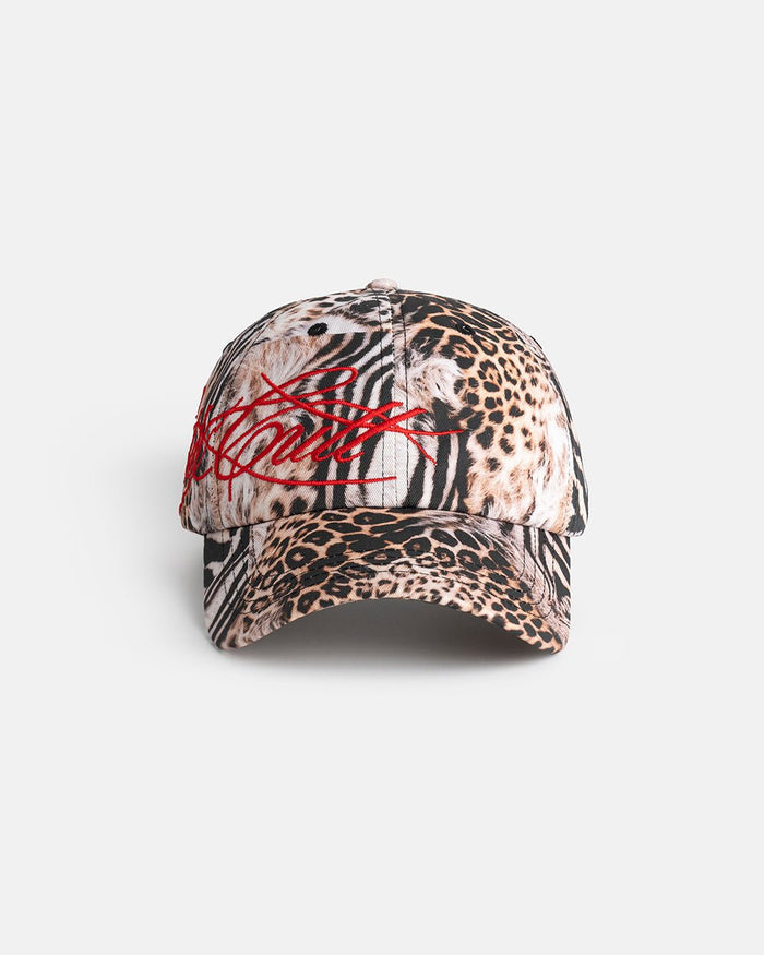 SAVAGE CAP LEOPARD - leopard print cap, front view - Cold Culture