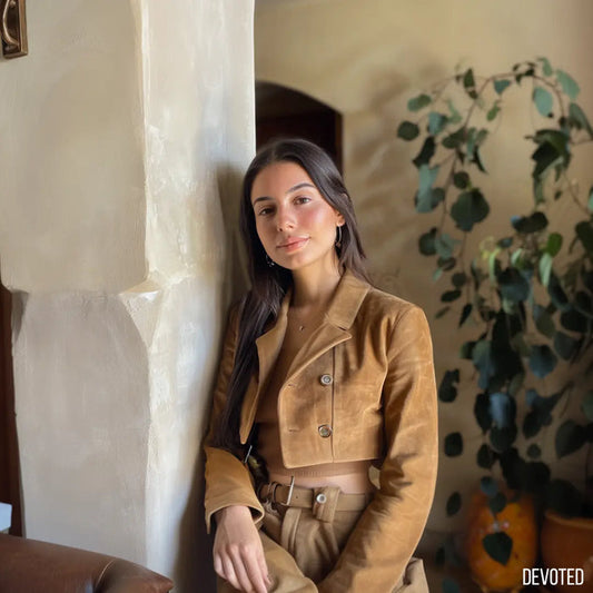 Scarlett Jacket Tan - Nappa Suede