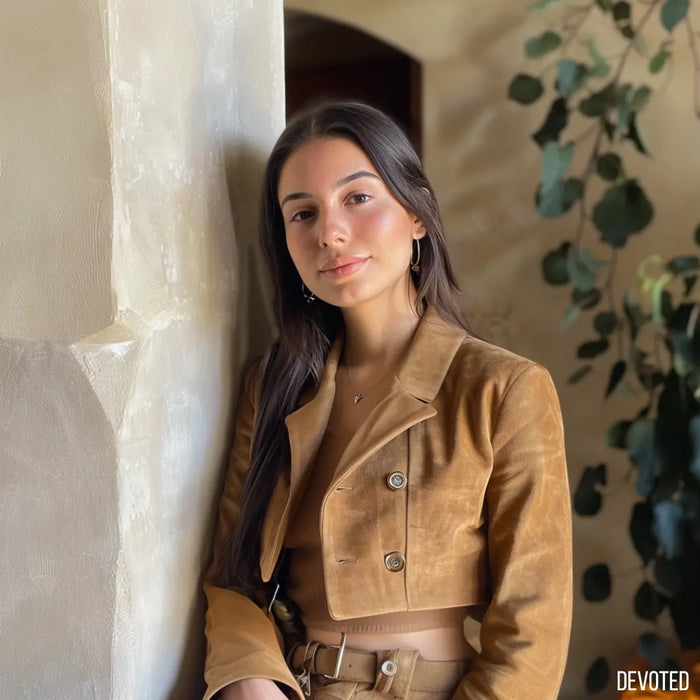 Scarlett Jacket Tan - Nappa Suede