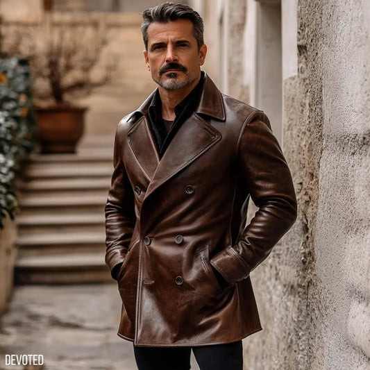 Sentinel Coat Dark Brown - Nappa Leather