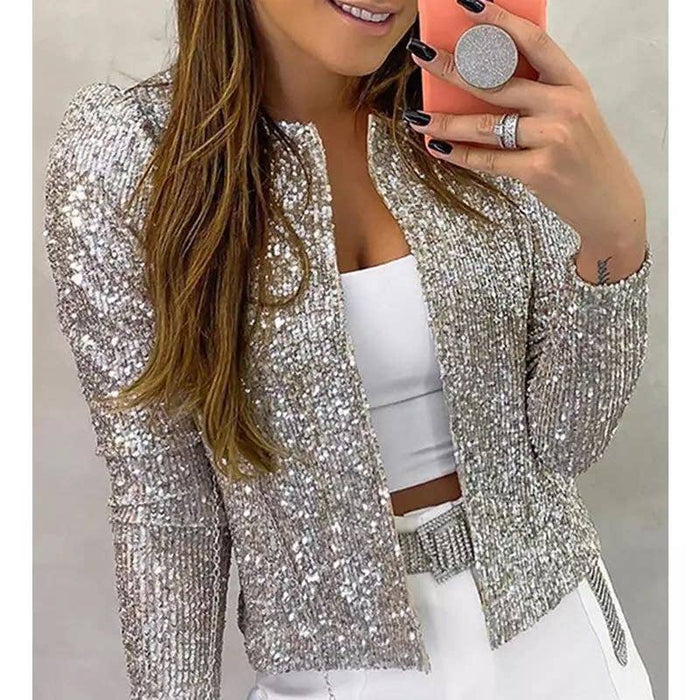 Sequin cropped jacket
