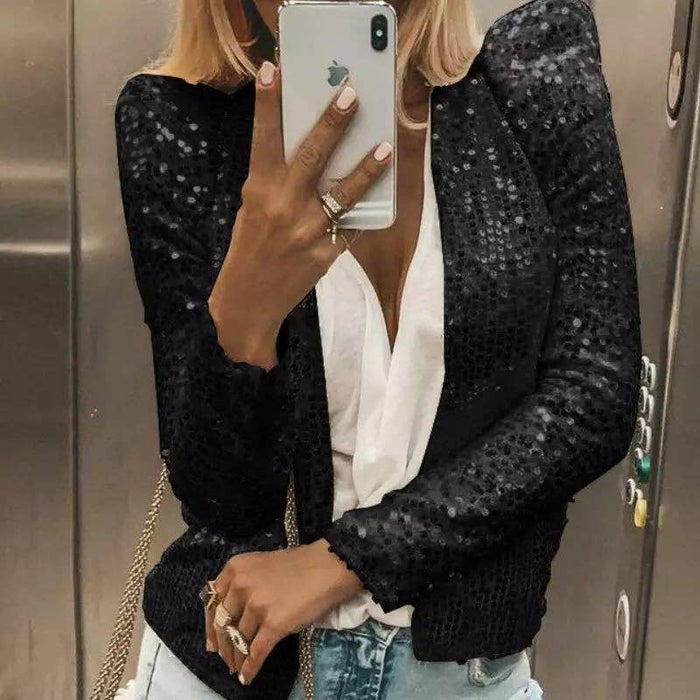 Sequin cropped jacket