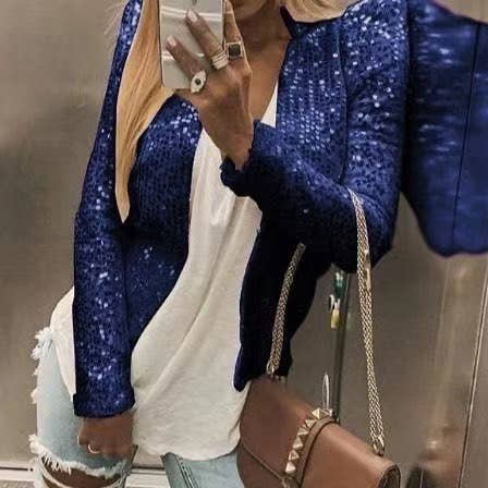 Sequin cropped jacket