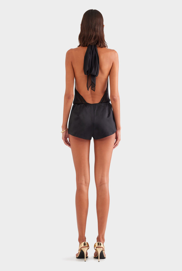 Silk Cotton Mini Short - Black