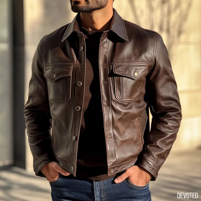 Skyraider Jacket - SALE Chocolate - Nappa Leather
