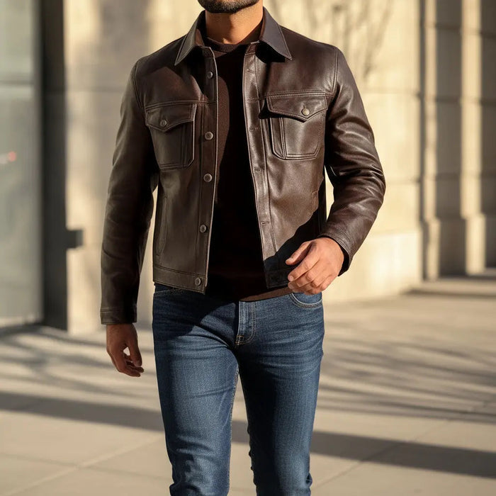 Skyraider Jacket - SALE Chocolate - Nappa Leather