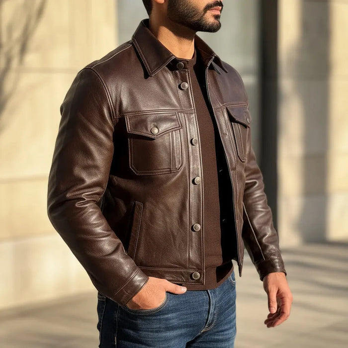 Skyraider Jacket - SALE Chocolate - Nappa Leather