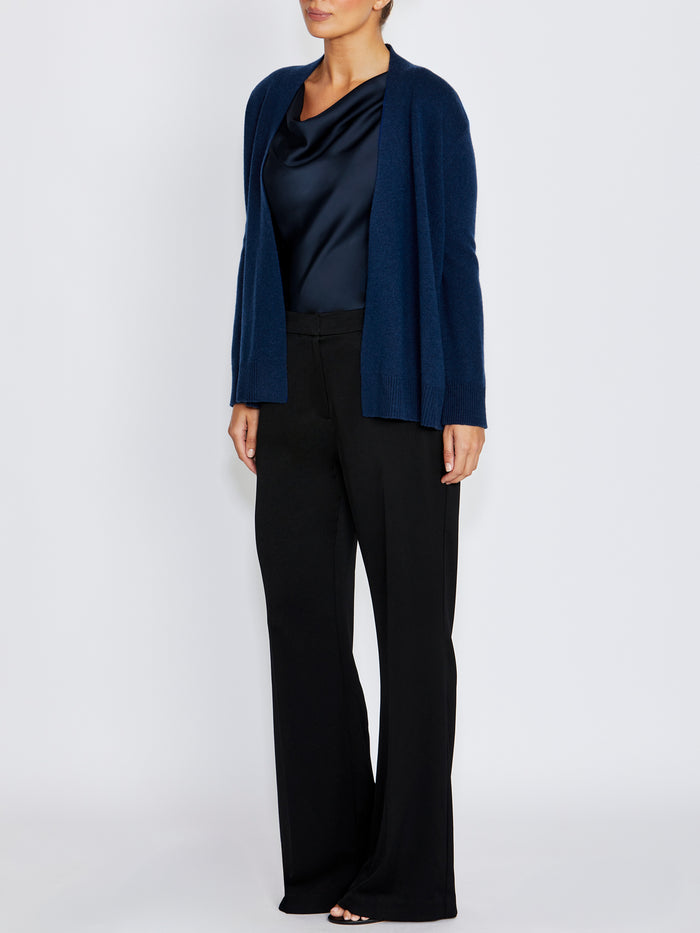 Sophia Navy Wool Cashmere Cardigan