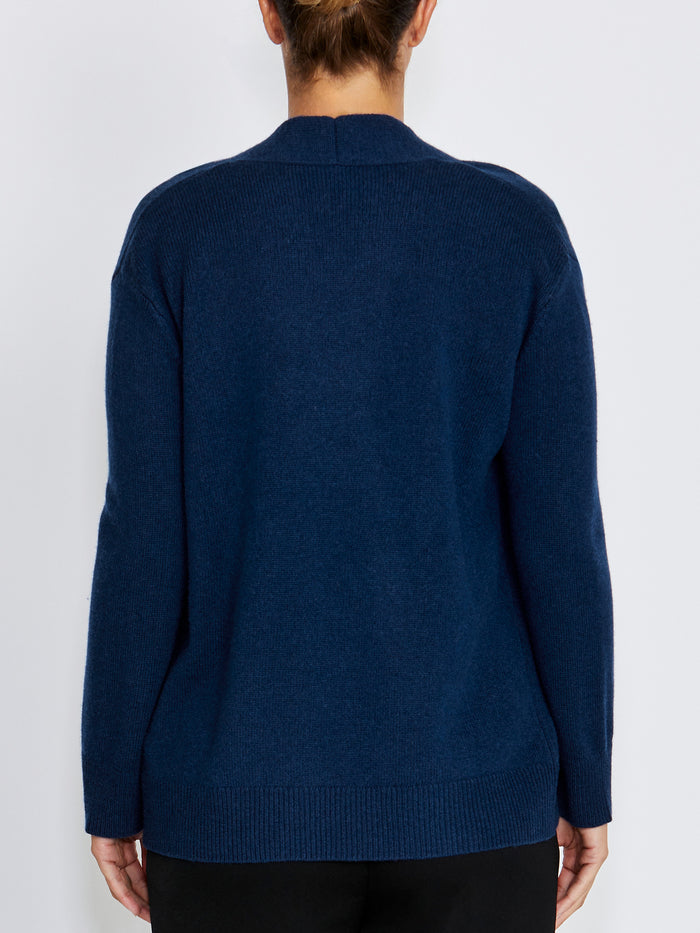 Sophia Navy Wool Cashmere Cardigan