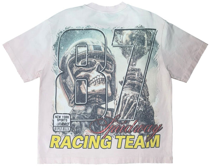 Space Ape Studio- Skull Racing Tshirt - Pink