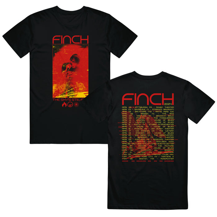 finch Spring Tour 2024 - Black T-Shirt front and back