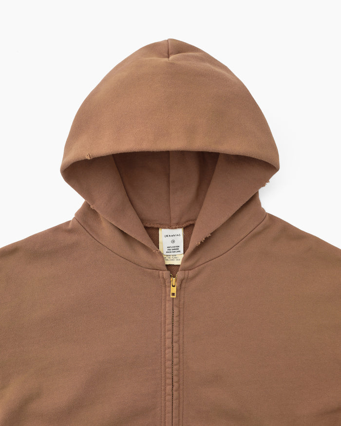 Stained Full Zip Hoodie Brick