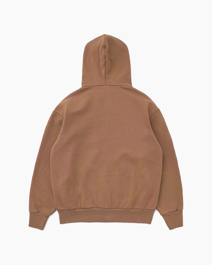 Stained Full Zip Hoodie Brick
